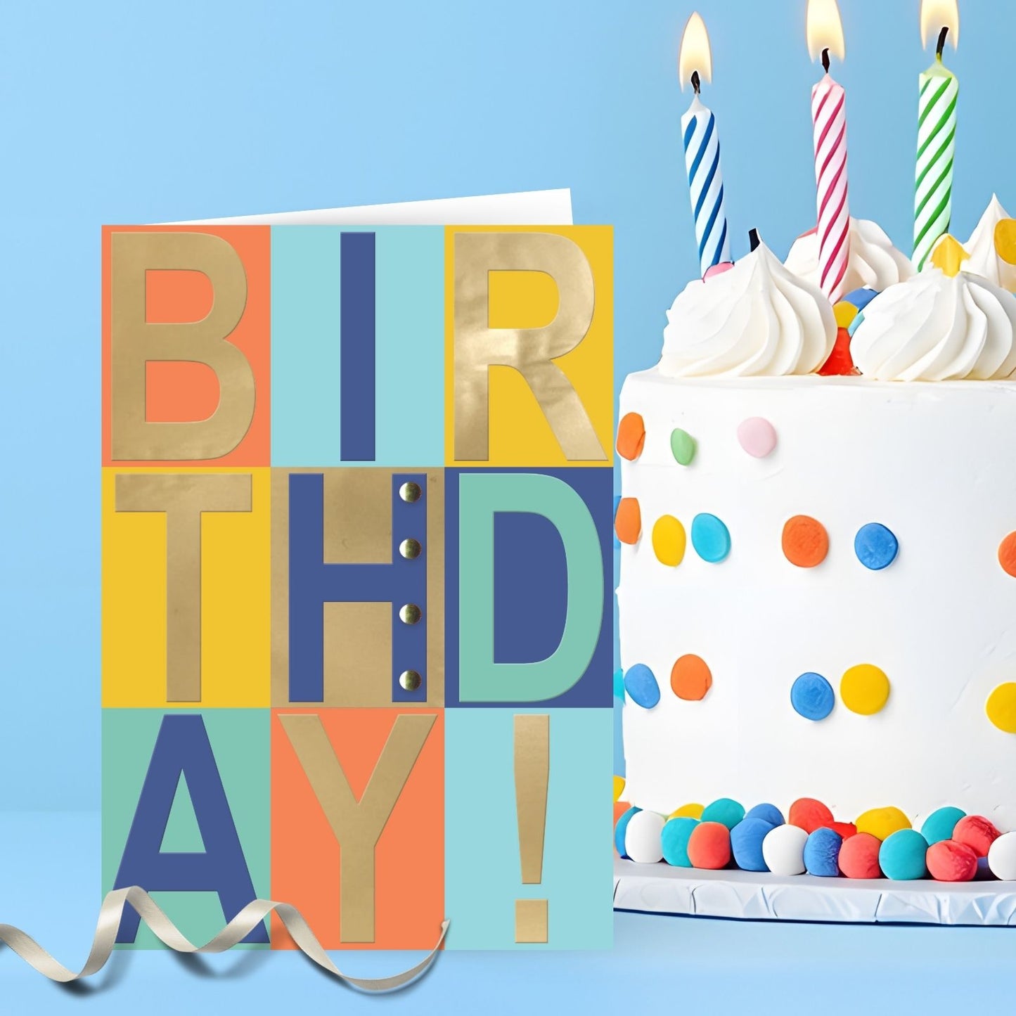 Hand-Finished Foiled Birthday Card Embellished B I R T H D A Y ! For Him