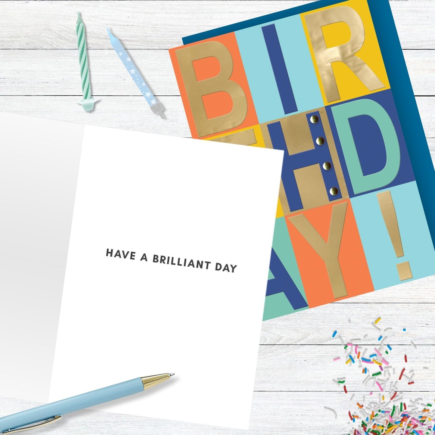 Hand-Finished Foiled Birthday Card Embellished B I R T H D A Y ! For Him