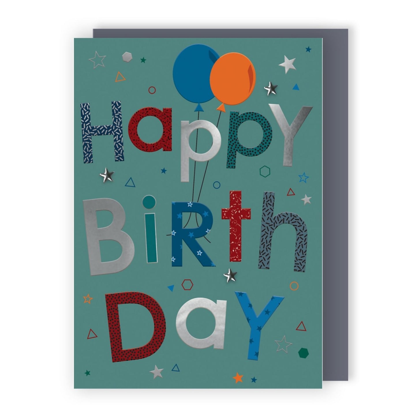Hand-Finished Happy Birthday Card Embellished Balloons Greeting Card For Him