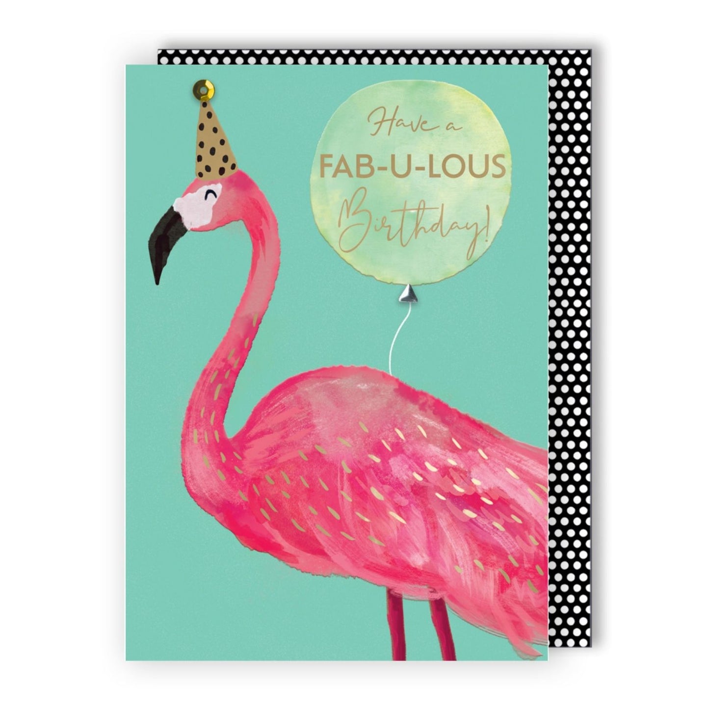 Hand-Finished Flamingo Birthday Card Fab-U-Lous Birthday Embellished For Her