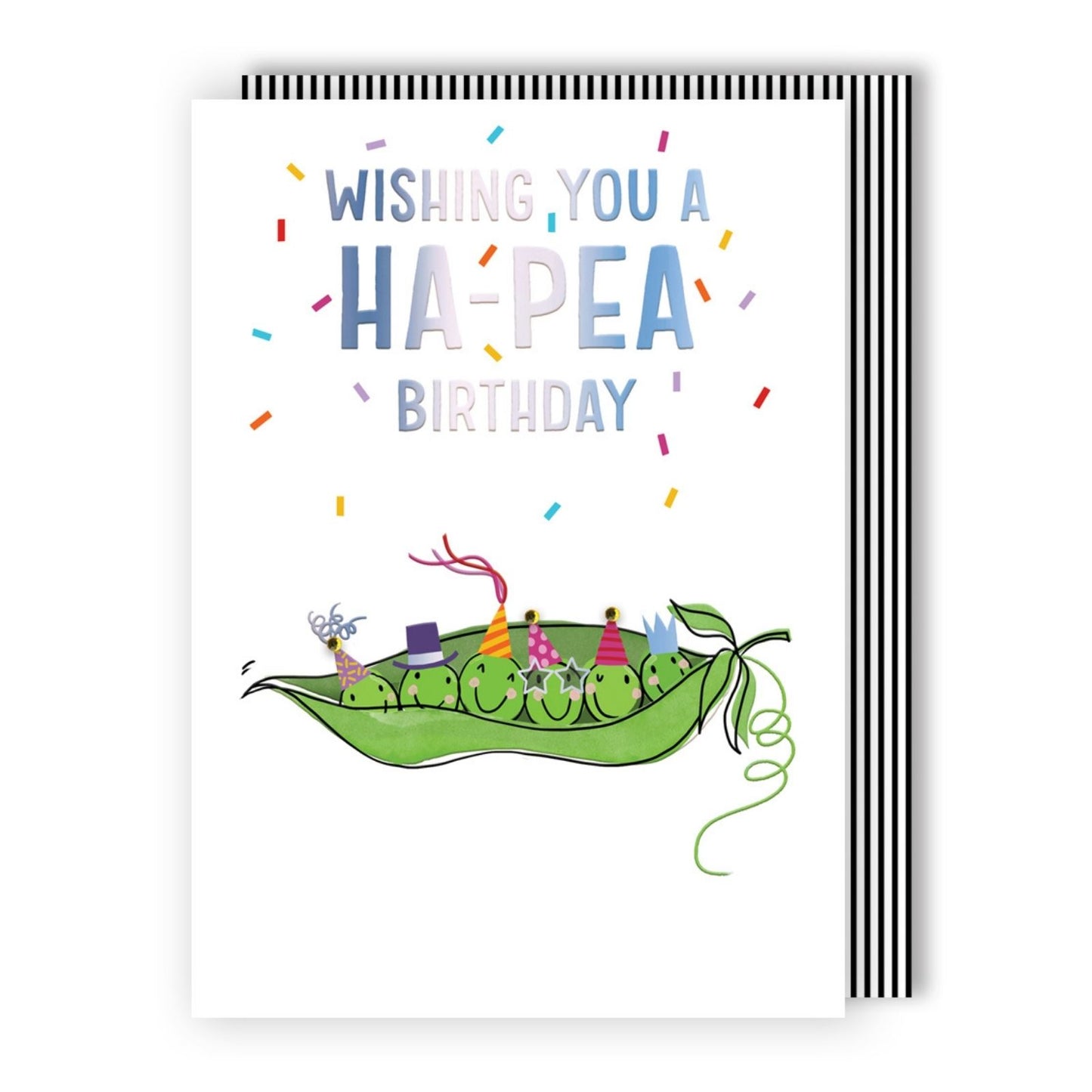 Hand-Finished Wishing You A Ha-Pea Birthday Card Party Peas In A Pod