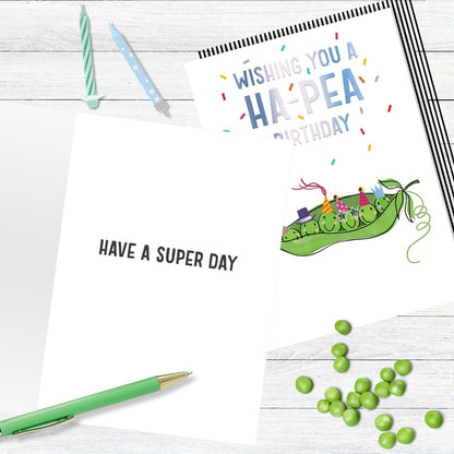 Hand-Finished Wishing You A Ha-Pea Birthday Card Party Peas In A Pod
