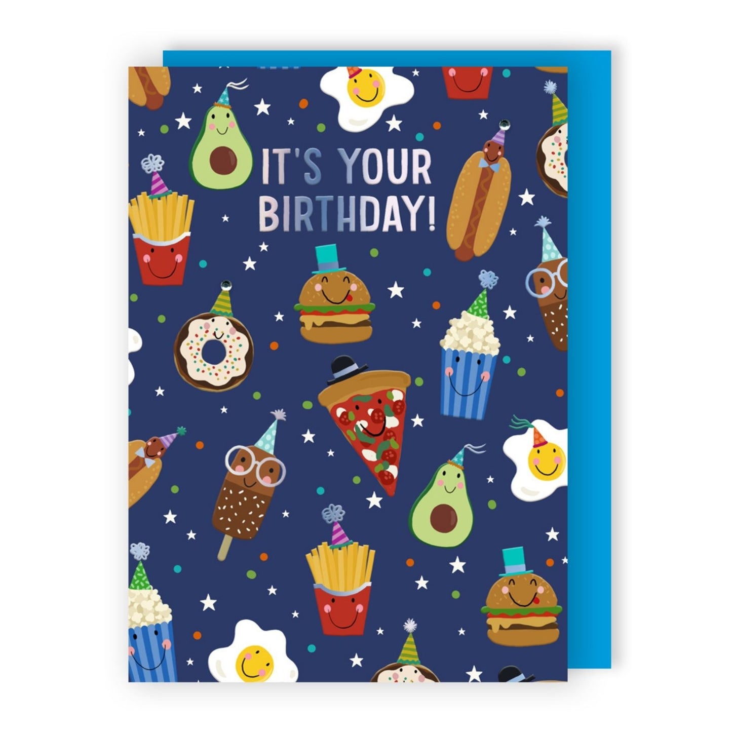 Hand-Finished It's Your Birthday! Party Food Greeting Card Birthday Party Feast