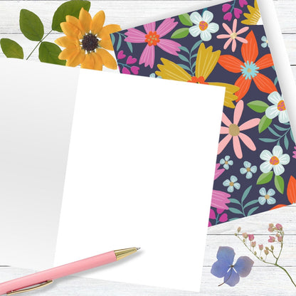 Hand-Finished Floral Card Embellished Greeting Card Blank For Any Occasion