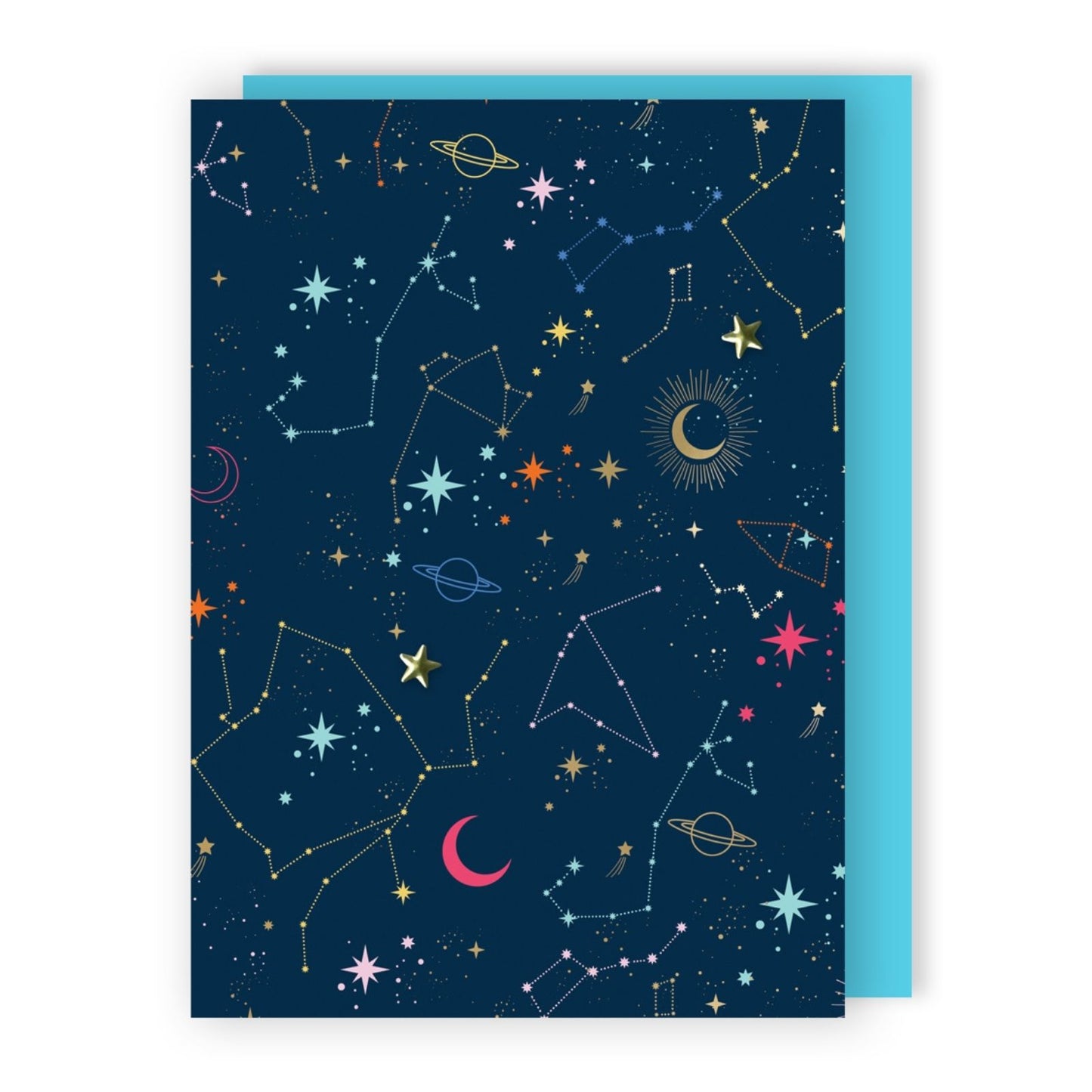 Hand-Finished Constellations Greeting Card Blank For Any Occasion Celebration