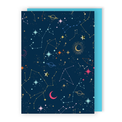 Hand-Finished Constellations Greeting Card Blank For Any Occasion Celebration