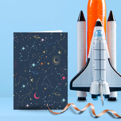 Hand-Finished Constellations Greeting Card Blank For Any Occasion Celebration