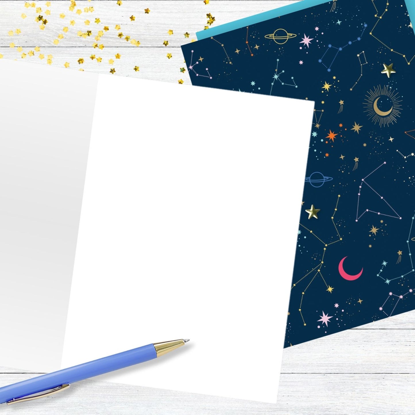 Hand-Finished Constellations Greeting Card Blank For Any Occasion Celebration