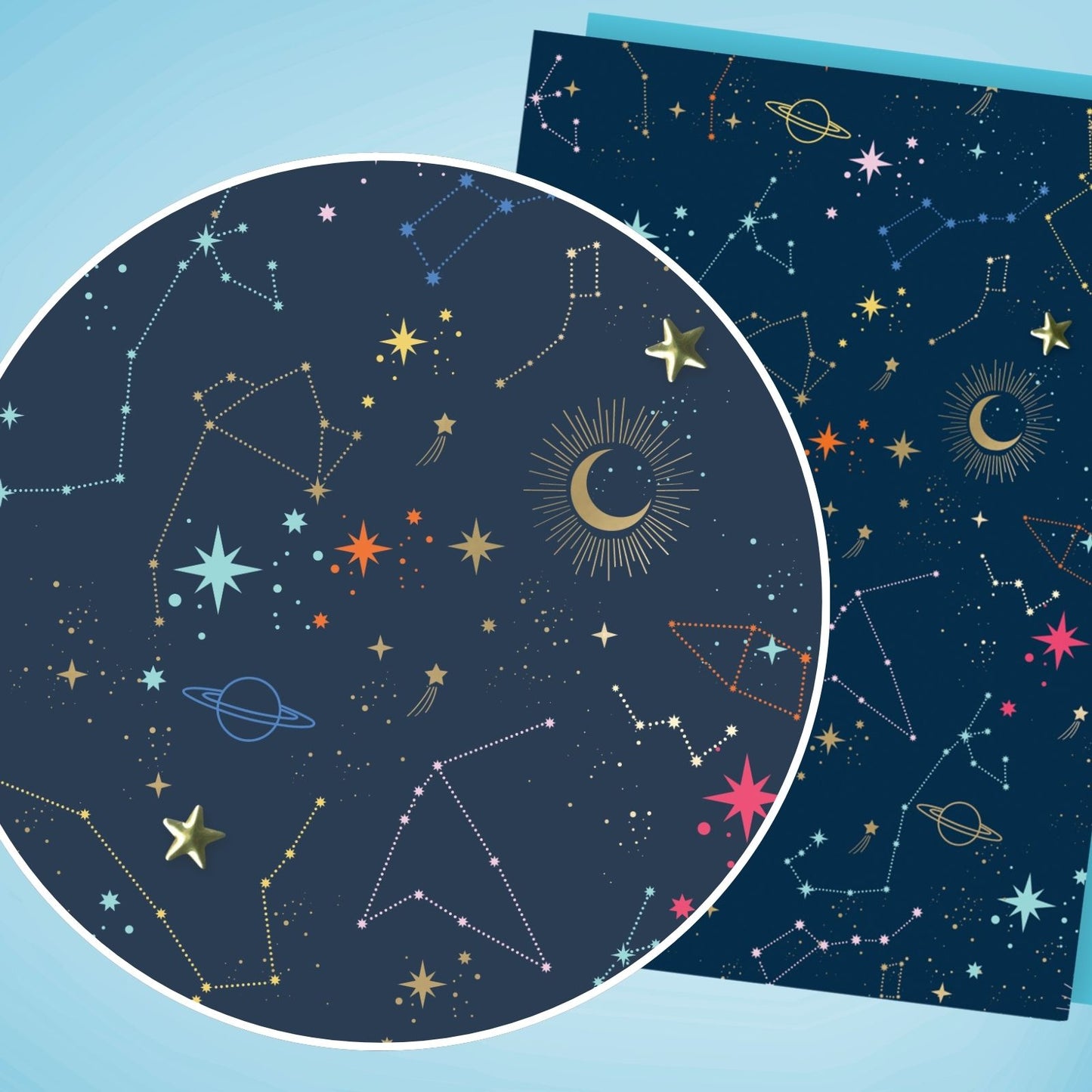 Hand-Finished Constellations Greeting Card Blank For Any Occasion Celebration
