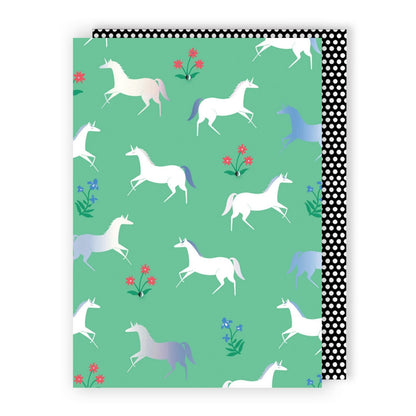 Hand-Finished Unicorns Greeting Card Foiled Magical Blank For Any Occasion