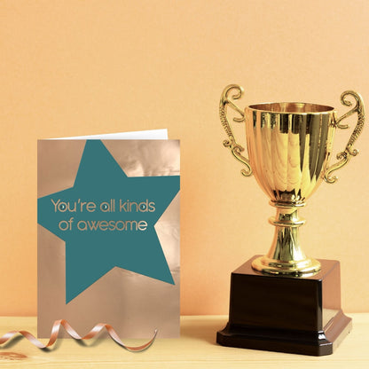 Hand-Finished Blank Any Occasion Greeting Card You're All Kinds Of Awesome Star