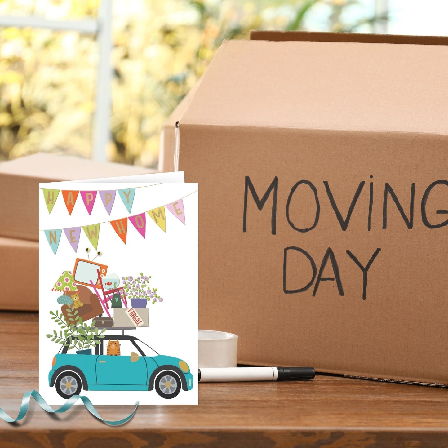 Hand-Finished Happy New Home Greeting Card Joyful Adventure New Beginnings