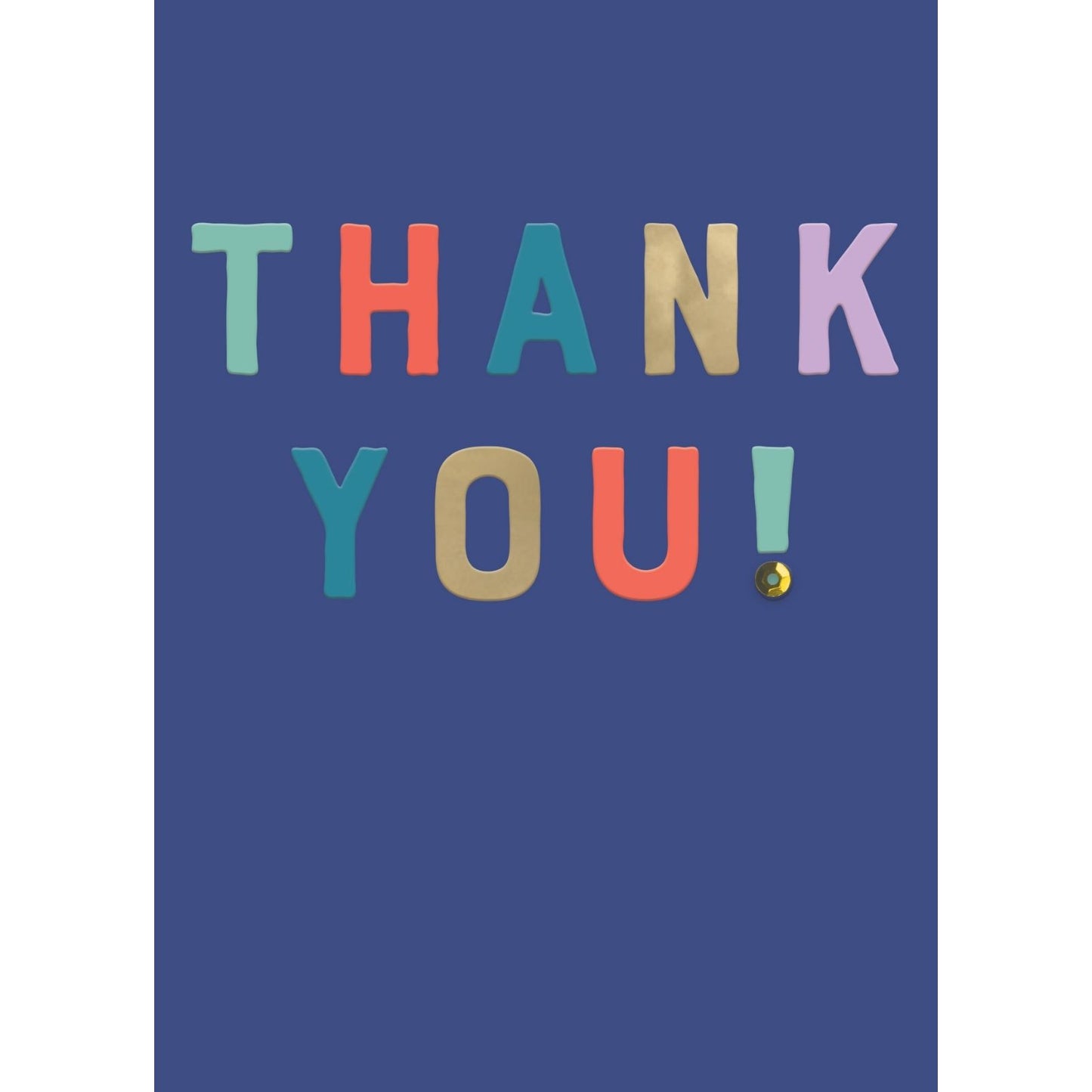 Hand-Finished Thank You! Greeting Card Sparkly Thanks Embellished Blank Inside
