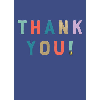 Hand-Finished Thank You! Greeting Card Sparkly Thanks Embellished Blank Inside