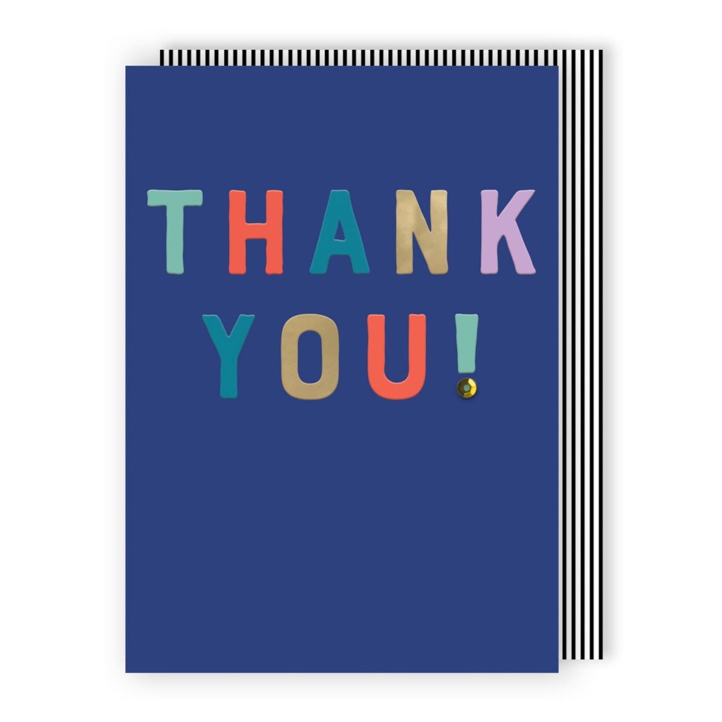 Hand-Finished Thank You! Greeting Card Sparkly Thanks Embellished Blank Inside