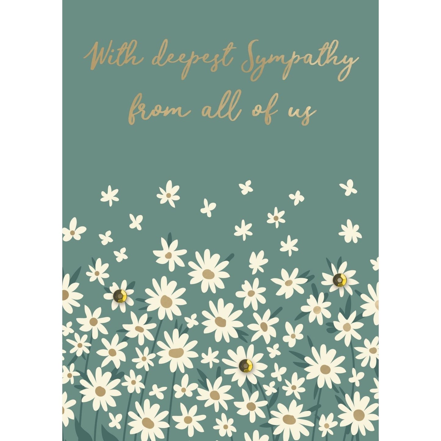 Hand-Finished Sympathy Greeting Card Deepest Sympathy From All Of Us Embellished