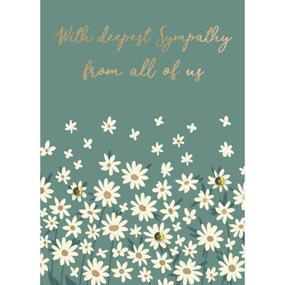 Hand-Finished Sympathy Greeting Card Deepest Sympathy From All Of Us Embellished