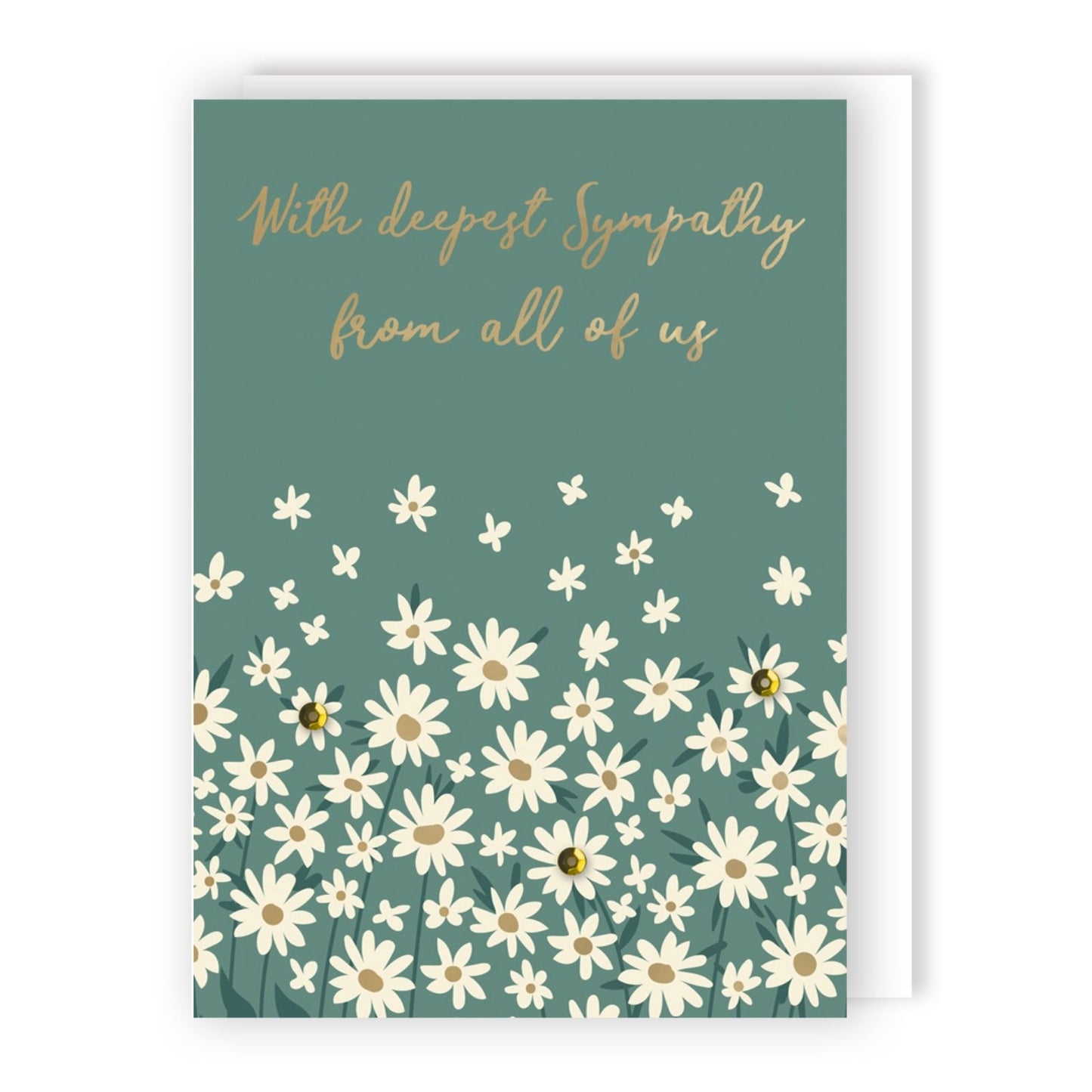 Hand-Finished Sympathy Greeting Card Deepest Sympathy From All Of Us Embellished