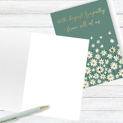 Hand-Finished Sympathy Greeting Card Deepest Sympathy From All Of Us Embellished