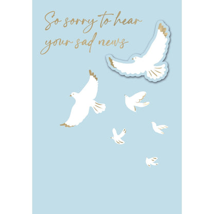 Hand-Finished Sympathy Greeting Card Sorry To Hear Your Sad News Thinking Of You