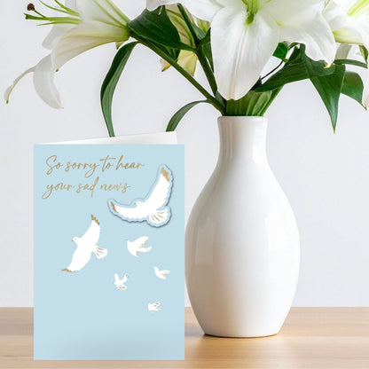 Hand-Finished Sympathy Greeting Card Sorry To Hear Your Sad News Thinking Of You