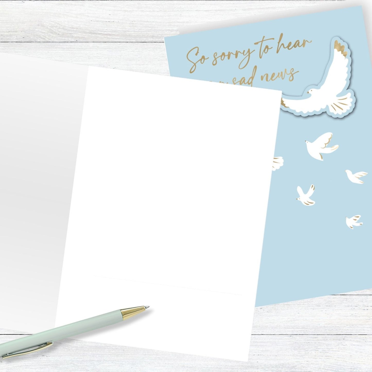 Hand-Finished Sympathy Greeting Card Sorry To Hear Your Sad News Thinking Of You