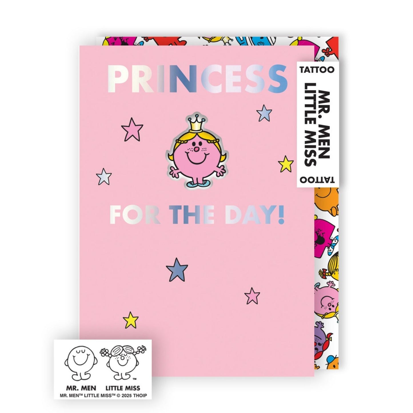 Zazoo Tattoo Mr. Men Birthday Card Includes Little Miss Princess Tattoo