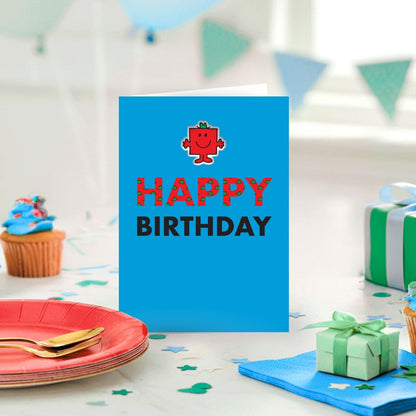 Zazoo Tattoo Mr. Men Happy Birthday Card Includes Mr Strong Tattoo