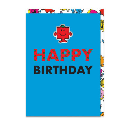 Zazoo Tattoo Mr. Men Happy Birthday Card Includes Mr Strong Tattoo