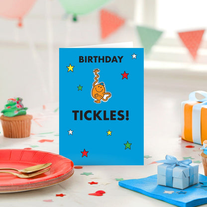 Zazoo Tattoo Mr. Men Birthday Tickles! Card Includes Mr Tickle Tattoo