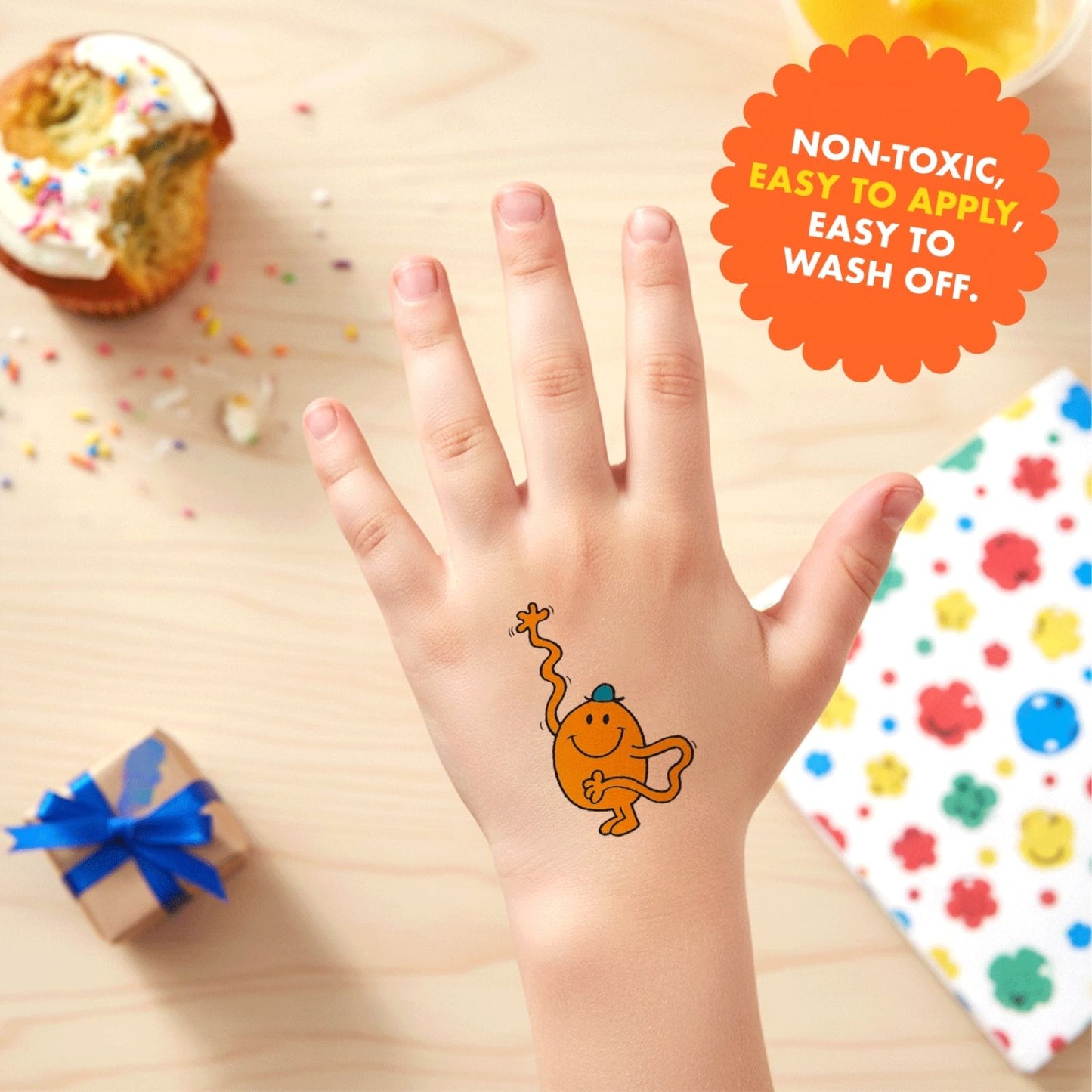 Zazoo Tattoo Mr. Men Birthday Tickles! Card Includes Mr Tickle Tattoo