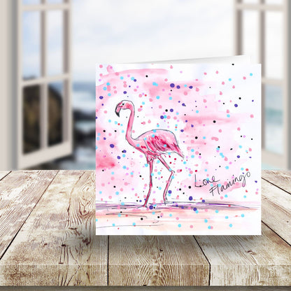 Tabitha Corbett 'Lone Flamingo' Pretty In Pink! Artistic Greeting Card