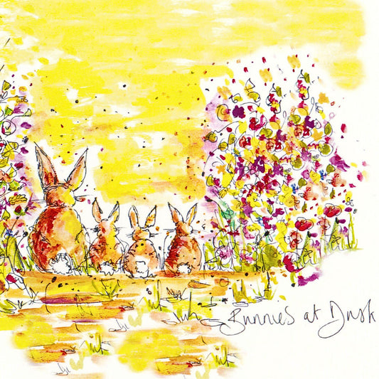 Tabitha Corbett 'Bunnies At Dusk' Bunnylicious Fun Artistic Easter Greeting Card