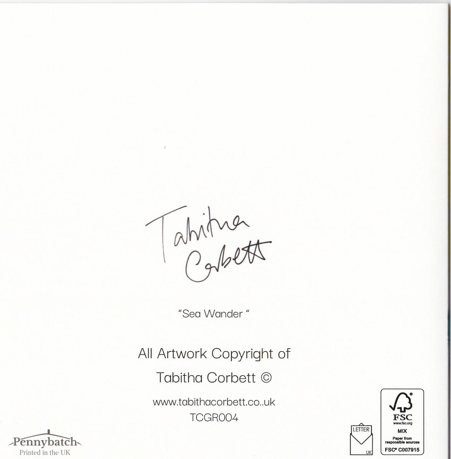 Tabitha Corbett 'Sea Wander' Sunny Splash! Artistic Greeting Card