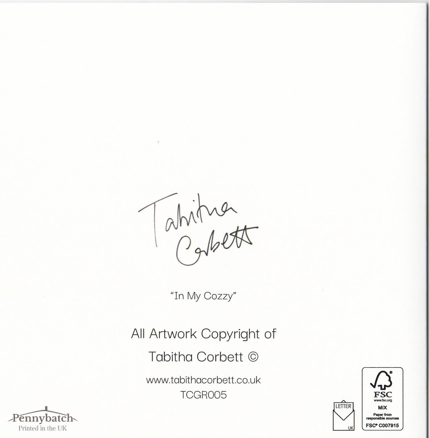 Tabitha Corbett 'In My Cozzy' Swim-Tastic Fun! Artistic Greeting Card