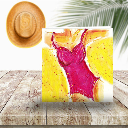 Tabitha Corbett 'In My Cozzy' Swim-Tastic Fun! Artistic Greeting Card
