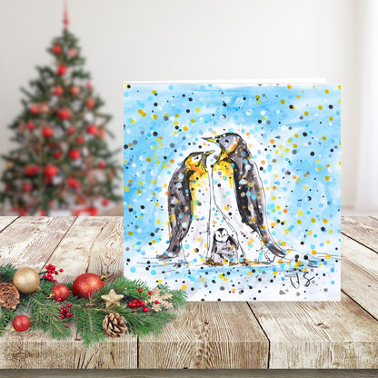 Tabitha Corbett 'Us' Penguin Family Trio Artistic Greeting Card