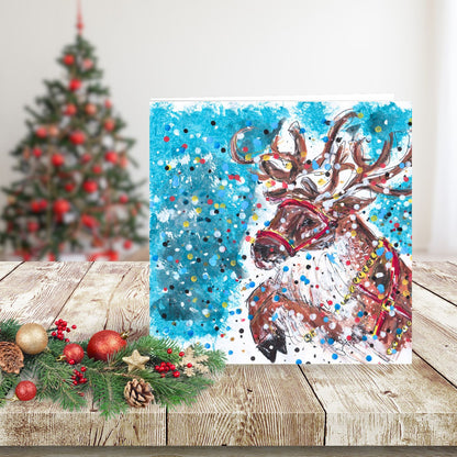 Tabitha Corbett Magical Reindeer 'Taking Flight' Artistic Christmas Greeting Card