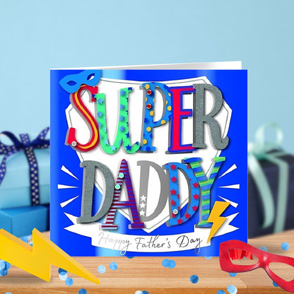 Super Daddy Embellished Father's Day Card