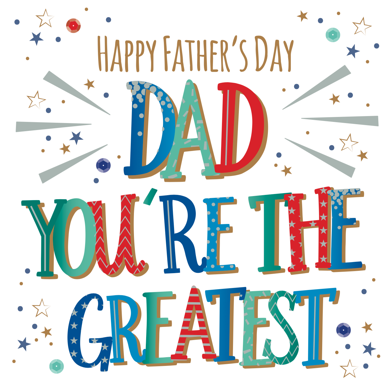 The Greatest Dad Embellished Father's Day Card