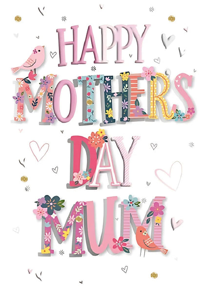 Happy Mother's Day Mum Foiled & Embellished Mother's Day Card