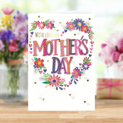 Love On Mother's Day Flowers Embellished Mother's Day Card