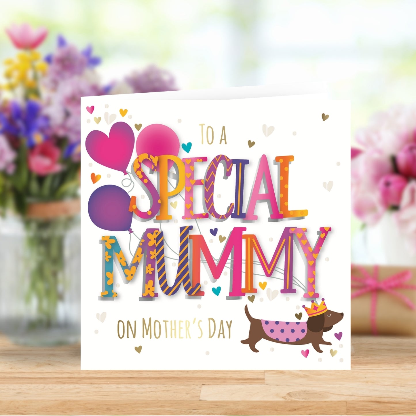 To A Special Mummy Sausage Dog Embellished Mother's Day Card