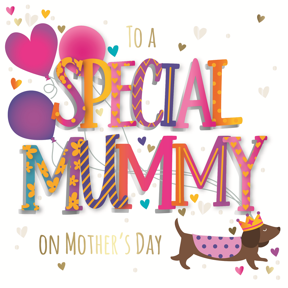 To A Special Mummy Sausage Dog Embellished Mother's Day Card
