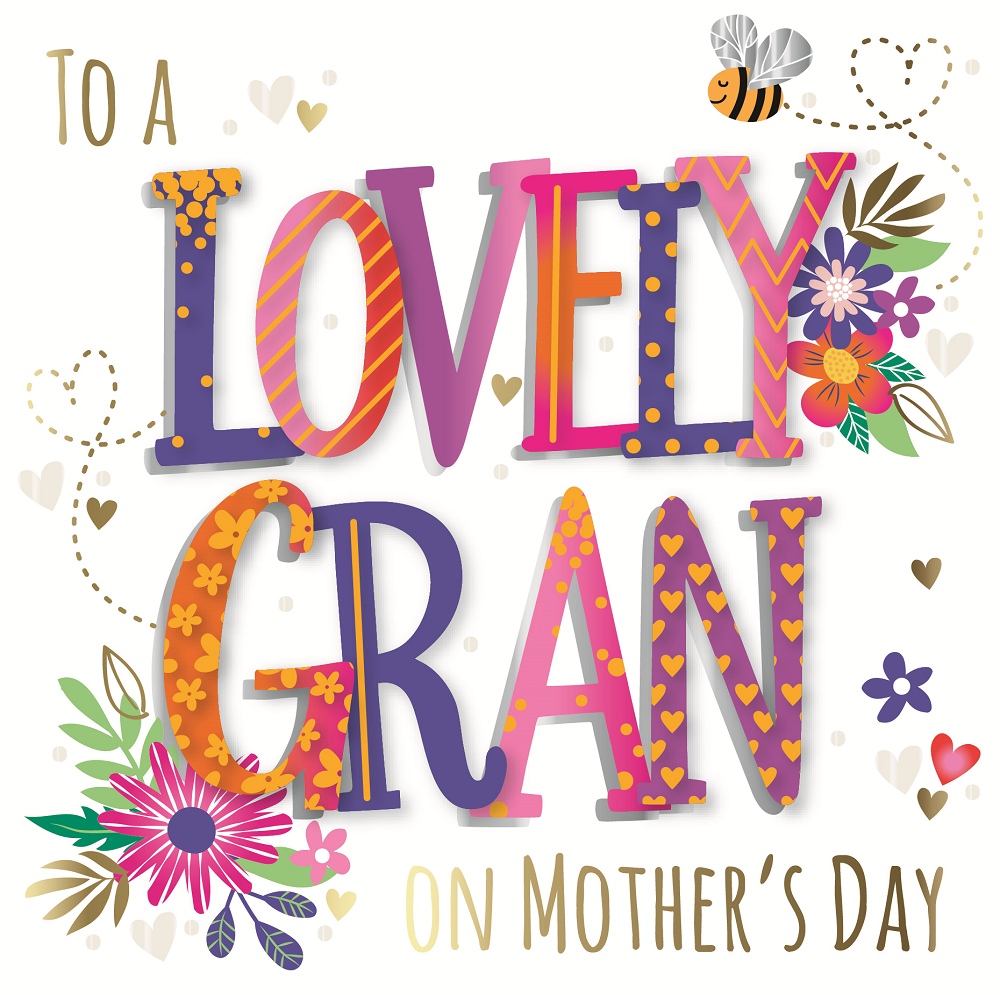 To A Lovely Gran On Mother's Day Embellished Mother's Day Card