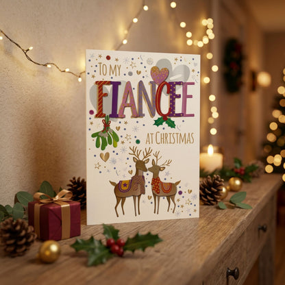 My Fiancee At Christmas Embellished Christmas Greeting Card