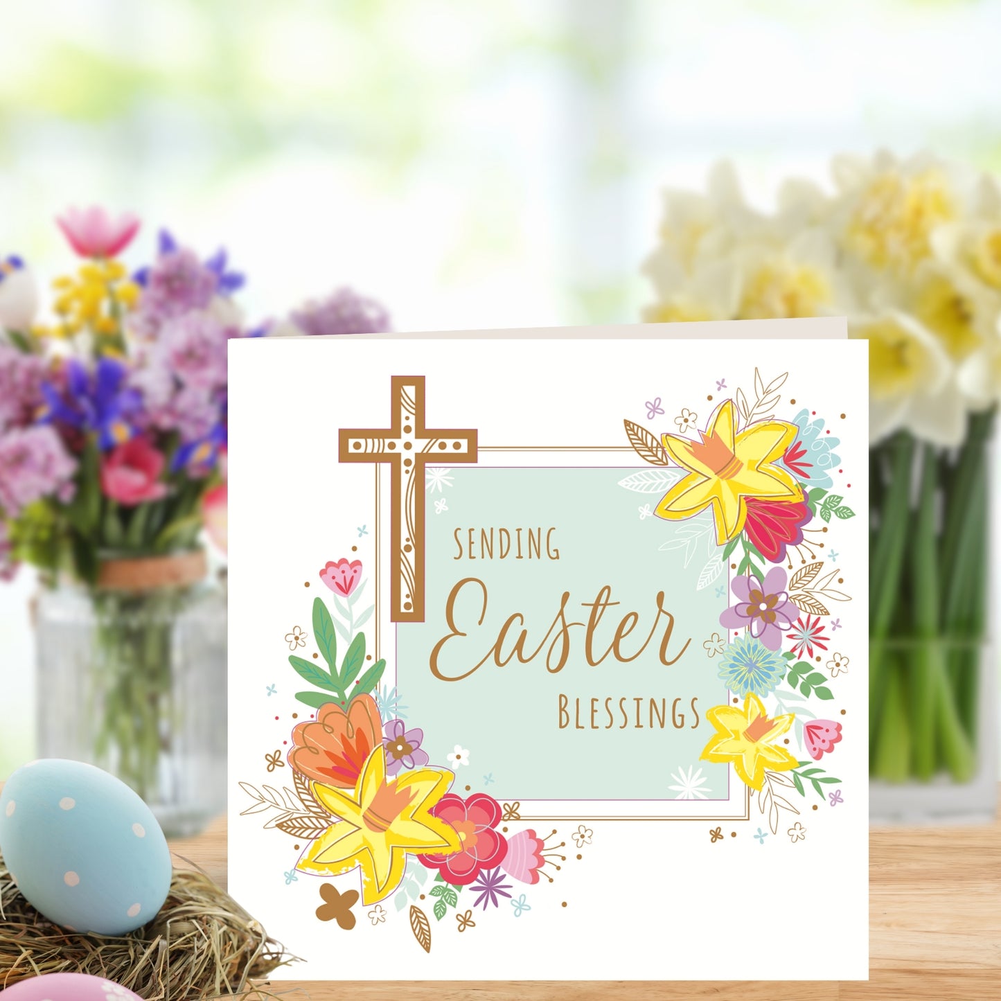 Sending Easter Blessings Embellished Easter Card