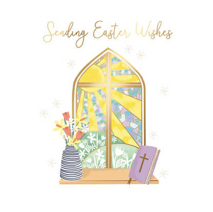 Easter Wishes Religious Embellished Easter Card