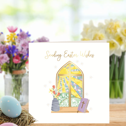 Easter Wishes Religious Embellished Easter Card