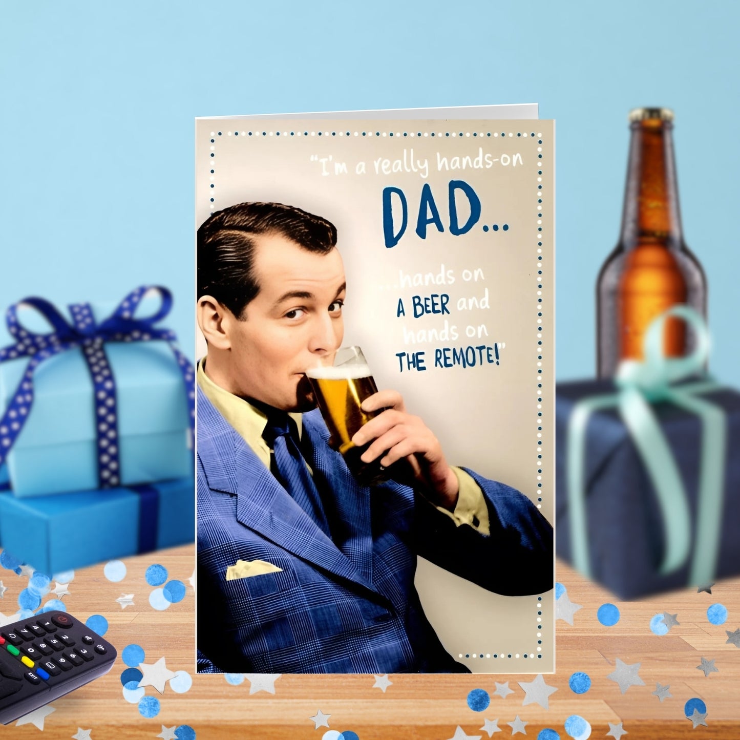 Funny Beer & Remote Father's Day Card